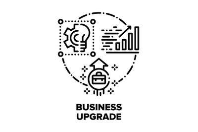 Business Upgrade Vector Concept Black Illustrations