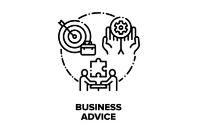 Business Advice Vector Concept Black Illustrations