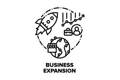 Business Expansion Success Vector Concept Black Illustrations