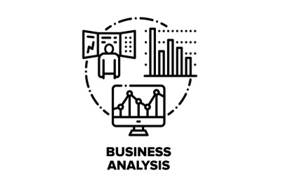 Business Analysis Market Vector Concept Black Illustrations