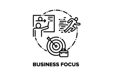 Business Focus Vector Concept Black Illustrations