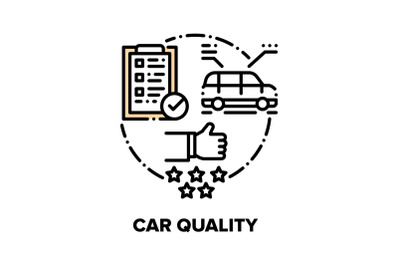 Car Quality Vector Concept Black Illustrations