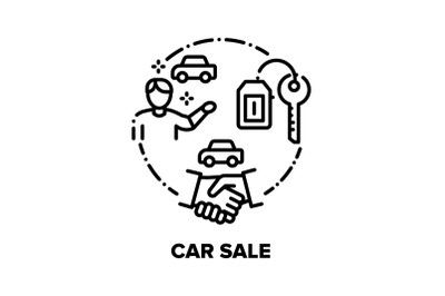 Car Sale And Buy Vector Concept Black Illustrations