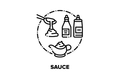 Sauce Flavoring Vector Concept Black Illustrations