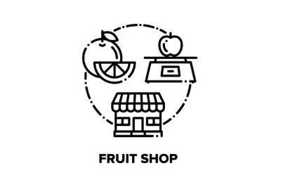 Fruit Shop Food Vector Concept Black Illustrations