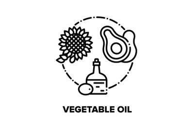 Vegetable Oil Vector Concept Black Illustrations