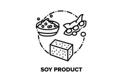 Soy Product Vector Concept Black Illustrations