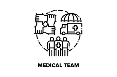 Medical Team Vector Concept Black Illustrations