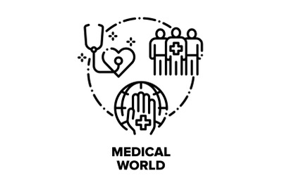 Medical World Vector Concept Black Illustrations