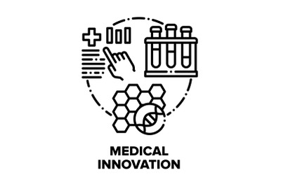 Medical Innovation Technology Vector Concept Black Illustrations