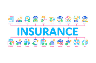 Insurance All-purpose Minimal Infographic Banner Vector Flat