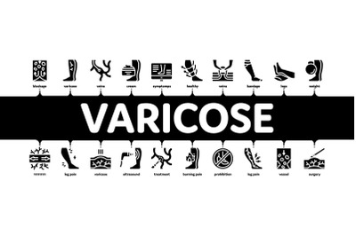 Varicose Veins Disease Minimal Infographic Banner Vector