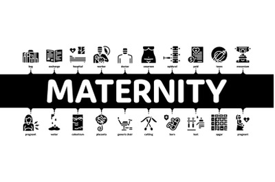 Maternity Hospital Minimal Infographic Banner Vector Flat