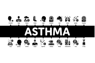 Asthma Sick Allergen Minimal Infographic Banner Vector