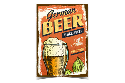 Beer German Alcohol Drink Advertise Banner Vector