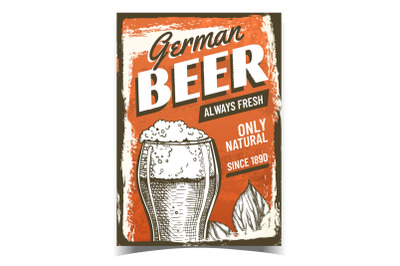 Beer German Alcohol Drink Advertise Banner Vector