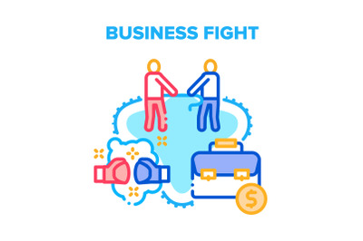 Business Fight Vector Concept Color Illustration