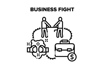 Business Fight Vector Black Illustrations