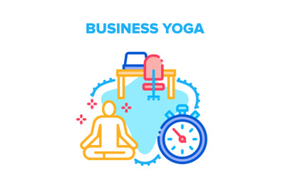 Business Yoga Vector Concept Color Illustration