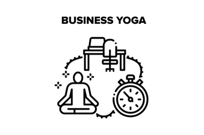 Business Yoga Vector Black Illustrations