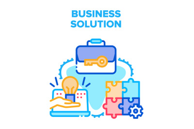 Business Solution Strategy Vector Concept Color