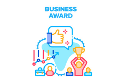 Business Award Vector Concept Color Illustration