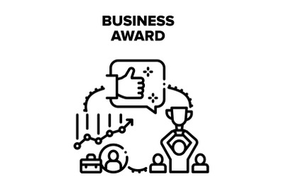 Business Award Vector Black Illustrations