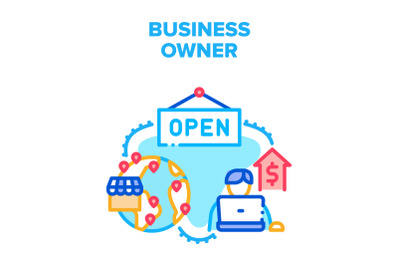 Business Owner Vector Concept Color Illustration