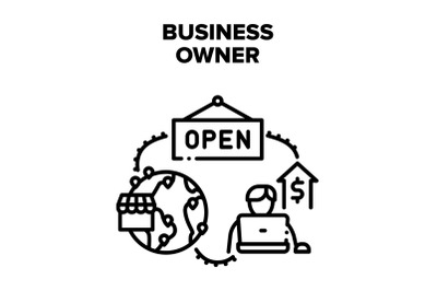 Business Owner Vector Black Illustrations