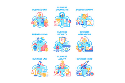 Business Occupation Set Icons Vector Illustrations