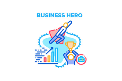 Business Hero Vector Concept Color Illustration