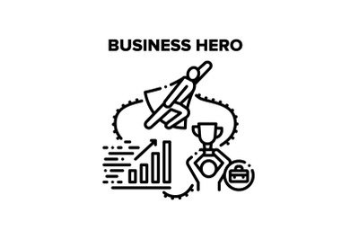 Business Hero Vector Black Illustrations