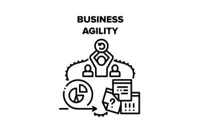 Business Agility Vector Black Illustrations