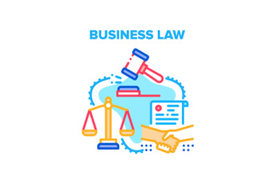 Business Law Vector Concept Color Illustration