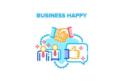 Business Happy Vector Concept Color Illustration