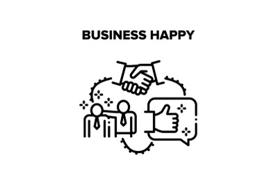 Business Happy Vector Black Illustrations