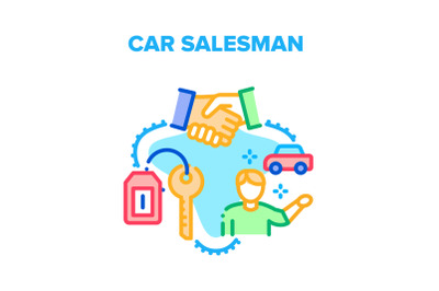 Car Salesman Vector Concept Color Illustration