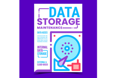 Data Storage Maintenance Promotion Poster Vector