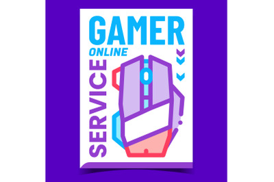 Gamer Online Service Promotional Banner Vector