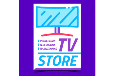 Tv Retail Store Creative Promotional Poster Vector