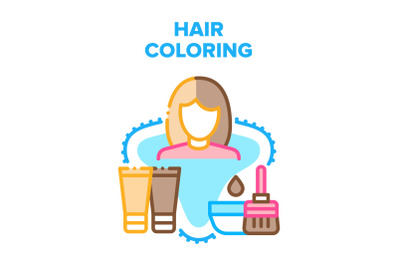 Hair Coloring Vector Concept Color Illustration