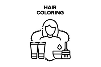 Hair Coloring Vector Black Illustrations