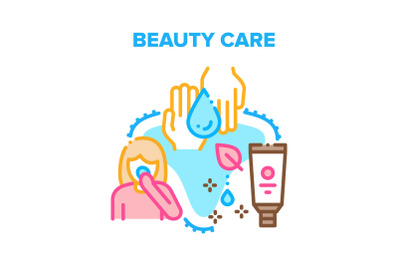 Beauty Care Vector Concept Color Illustration