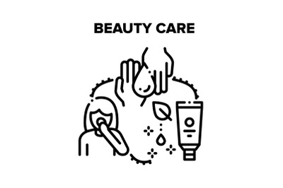 Beauty Care Vector Black Illustrations