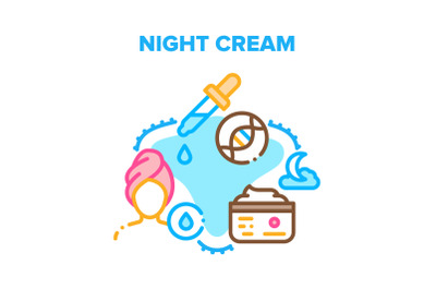 Night Cream Vector Concept Color Illustration