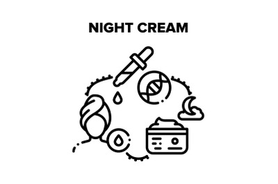 Night Cream Vector Black Illustrations