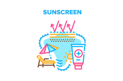 Sunscreen Cream Vector Concept Color Illustration