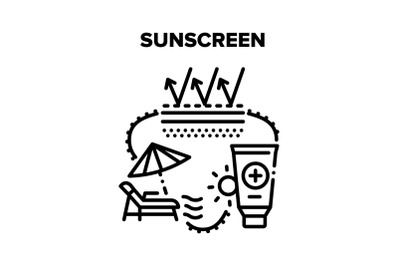 Sunscreen Cream Vector Black Illustrations