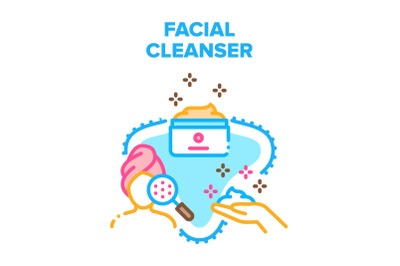 Facial Cleanser Vector Concept Color Illustration