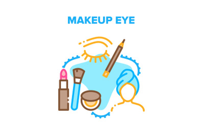 Makeup Eye And Brow Beauty Vector Concept Color